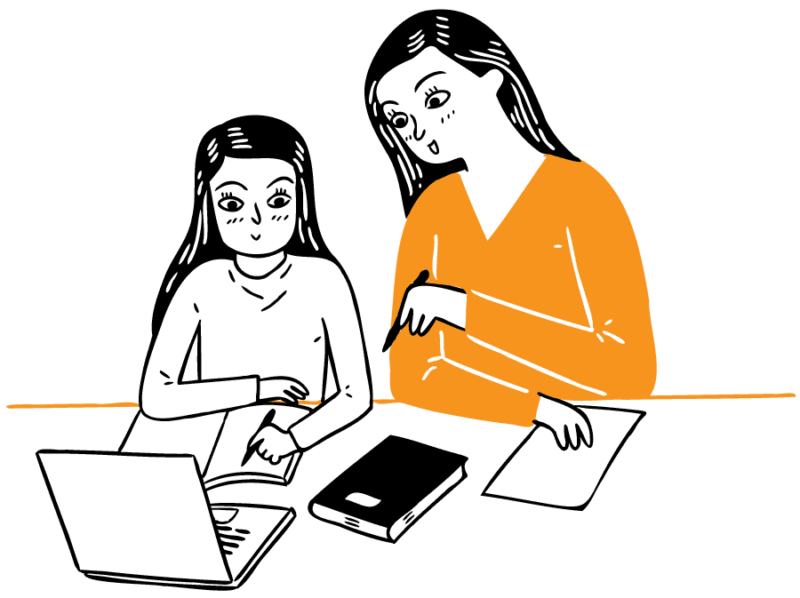 Mother and Daughter Doing Homework